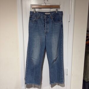 High-Rise Wide-Leg Jeans in Medium Blue